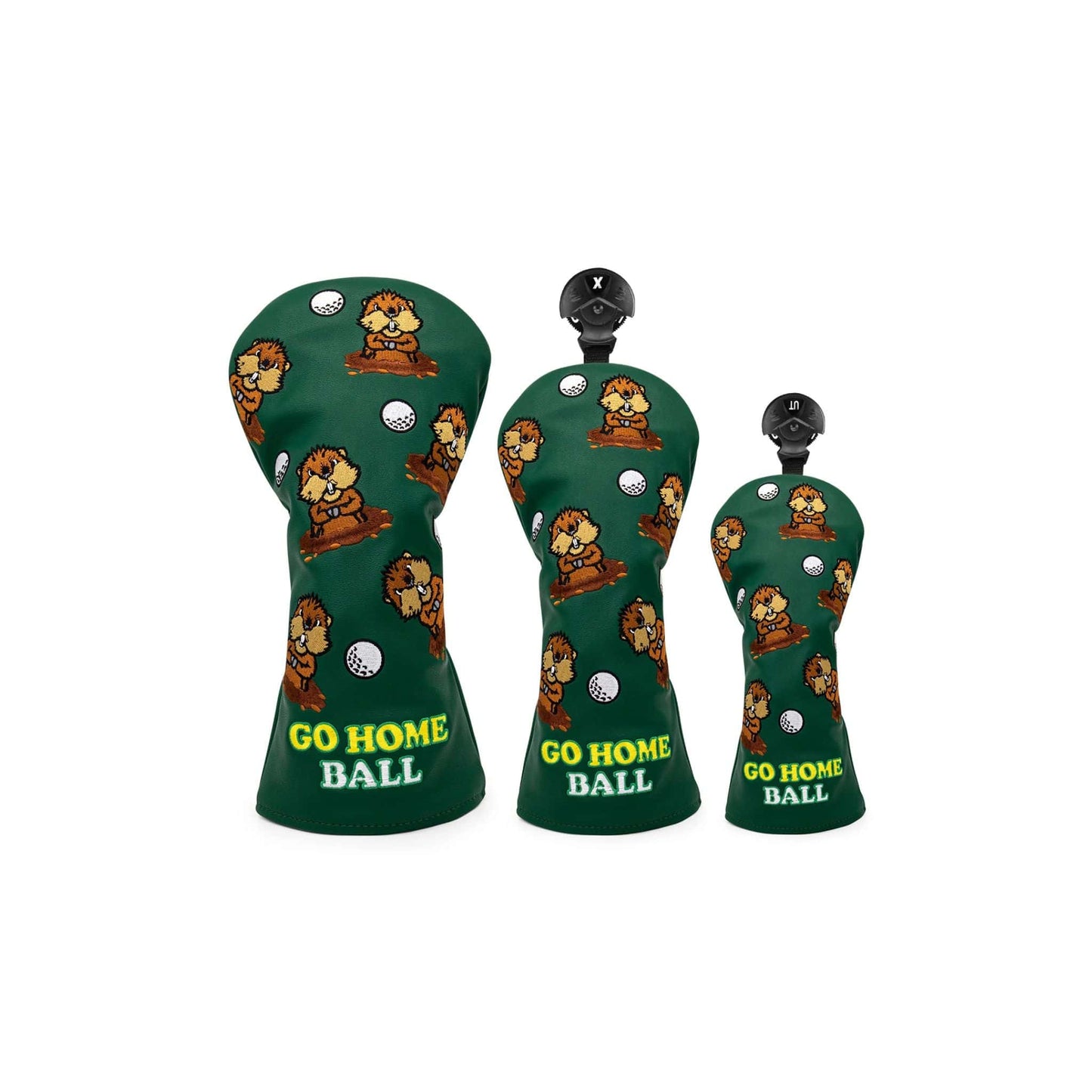 Panoplie de couvre clubs "Go home ball" avec le couvre-bois