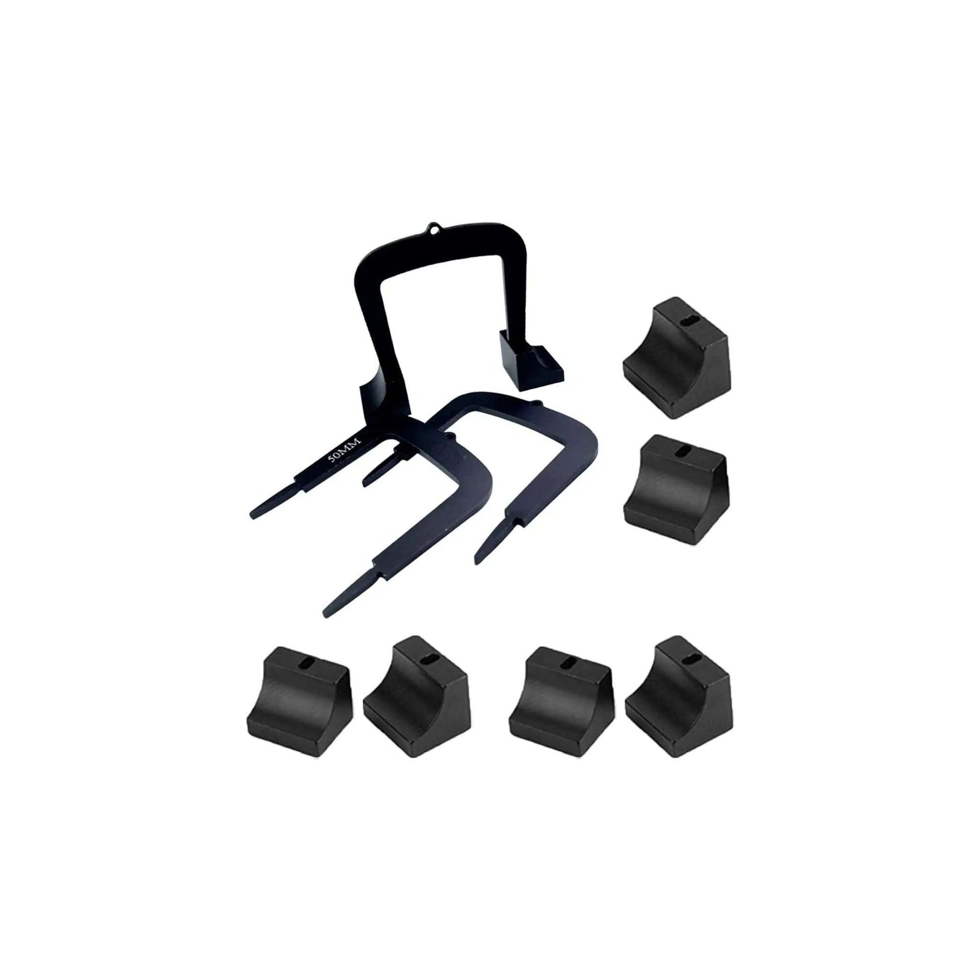 Trois portes de putting avec leur socle