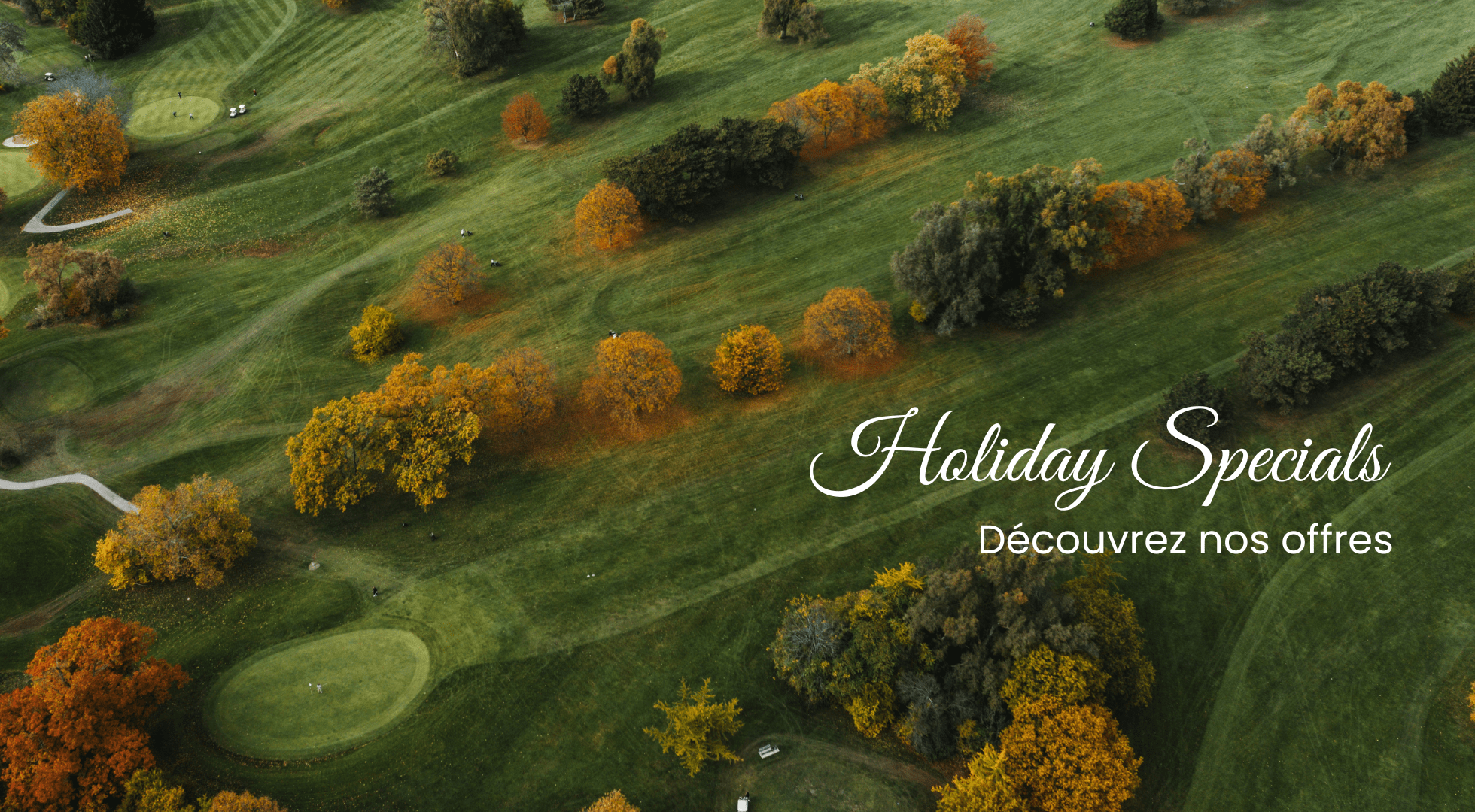 Banniere de Pop Golf pour les fetes parcours de golf en automne