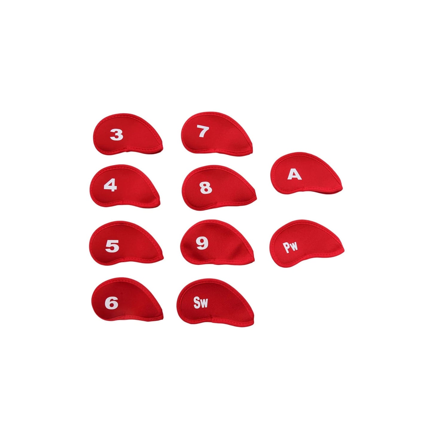 10 Couvre club fer de glof en neoprene rouge