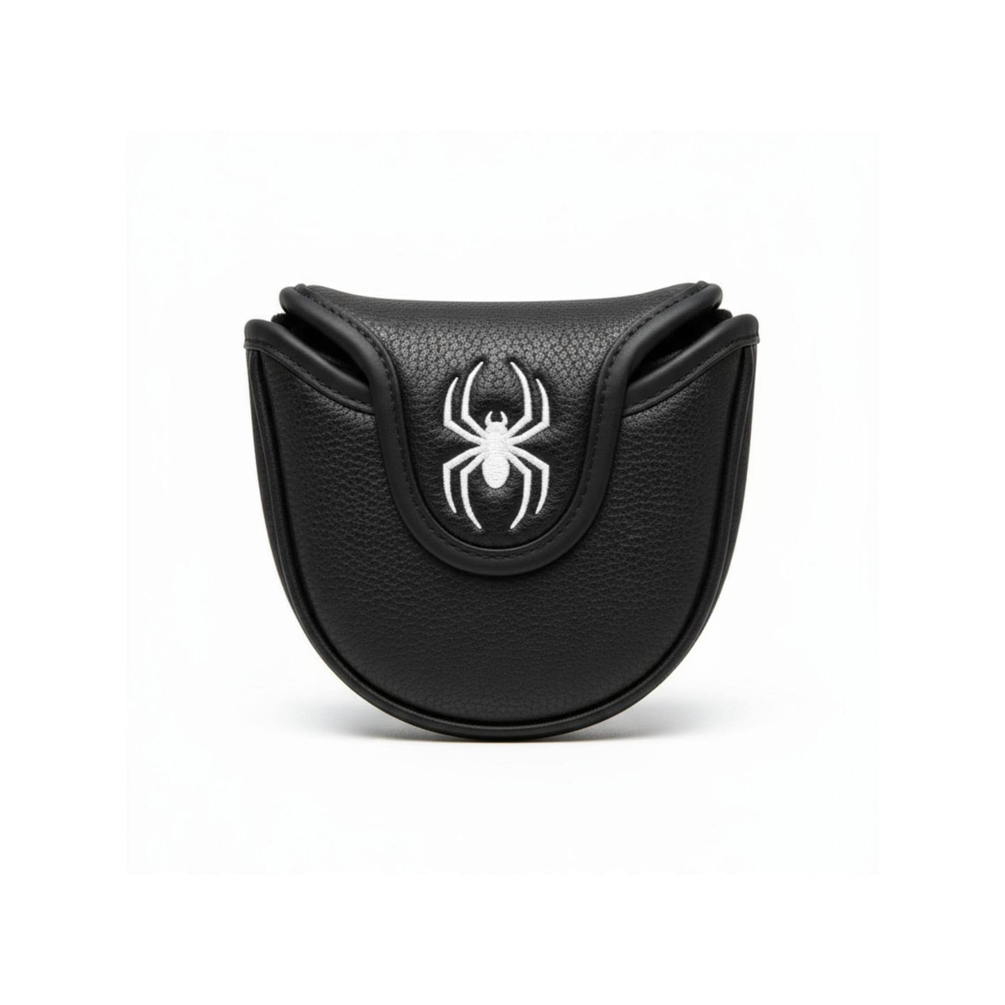 Couvre club pour putter de type maillet avec broderie spider noir et blanc et fermeture aimantée