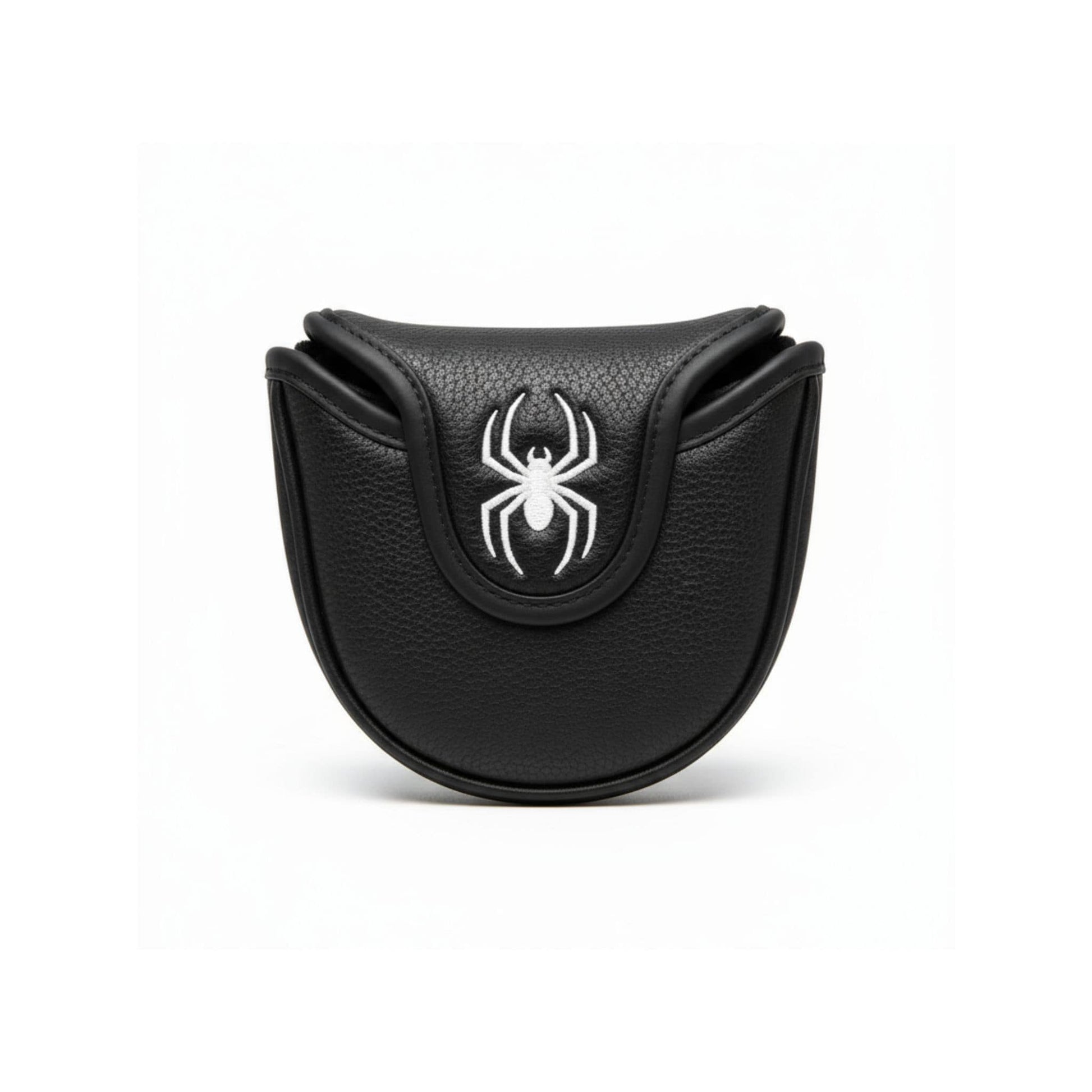Couvre club pour putter de type maillet avec broderie spider noir et blanc et fermeture aimantée