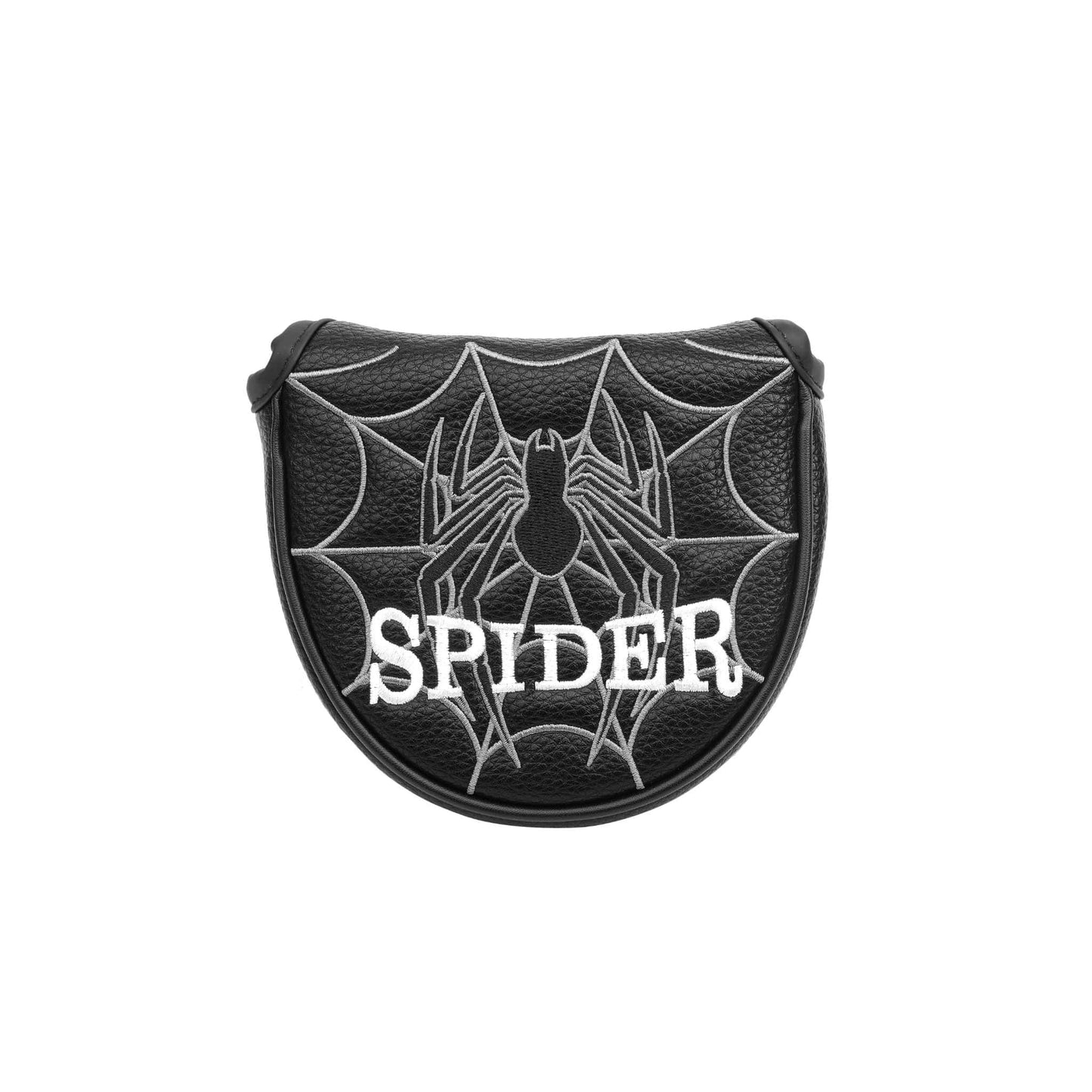 Couvre club pour putter de type maillet avec broderie spider noir et blanc