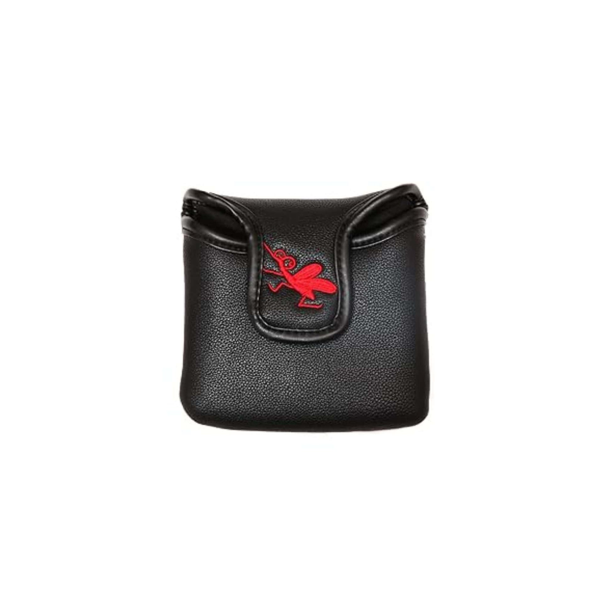Couvre club pour putter de type maillet avec araignée et inscription "Spiders" brodées en rouge avec fermeture aimantée