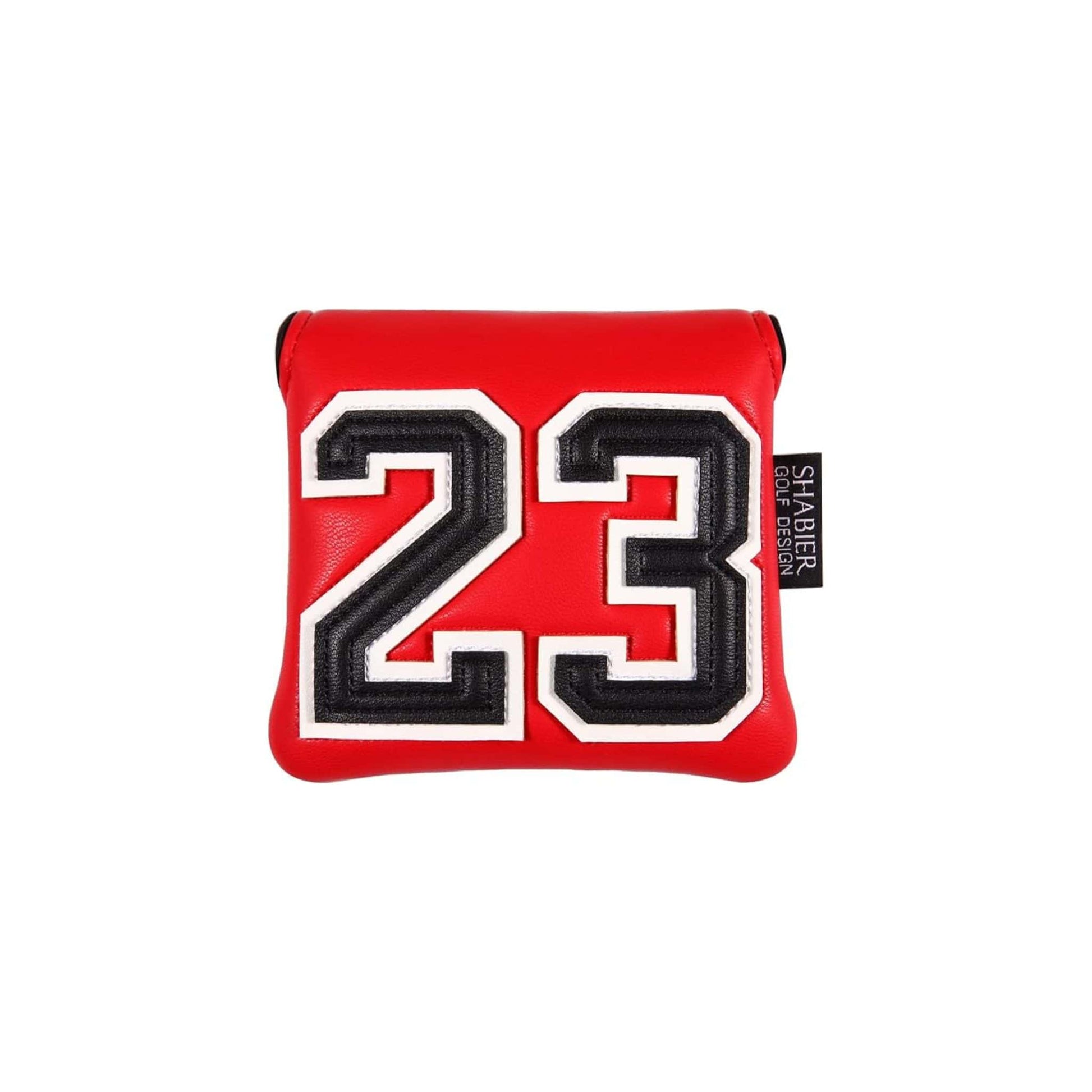 Couvre club  pour putter de type maillet avec le numero 23 de Michael Jordan avec la couleur rouge des Chicago Bulls et la broderie The Goat à l'arrière