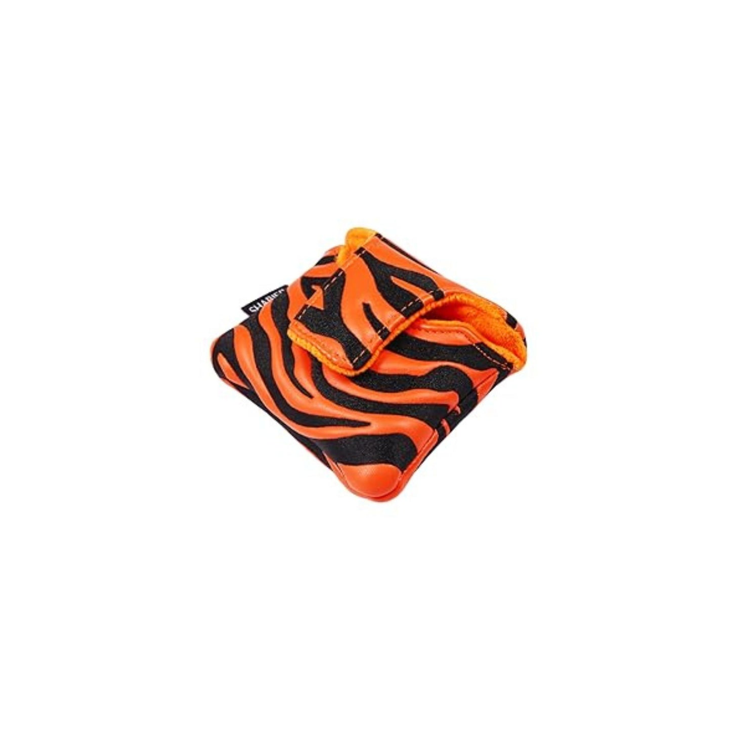 Couvre club pour putter de type maillet avec motif tigre orange et noir avec fermeture à aimant