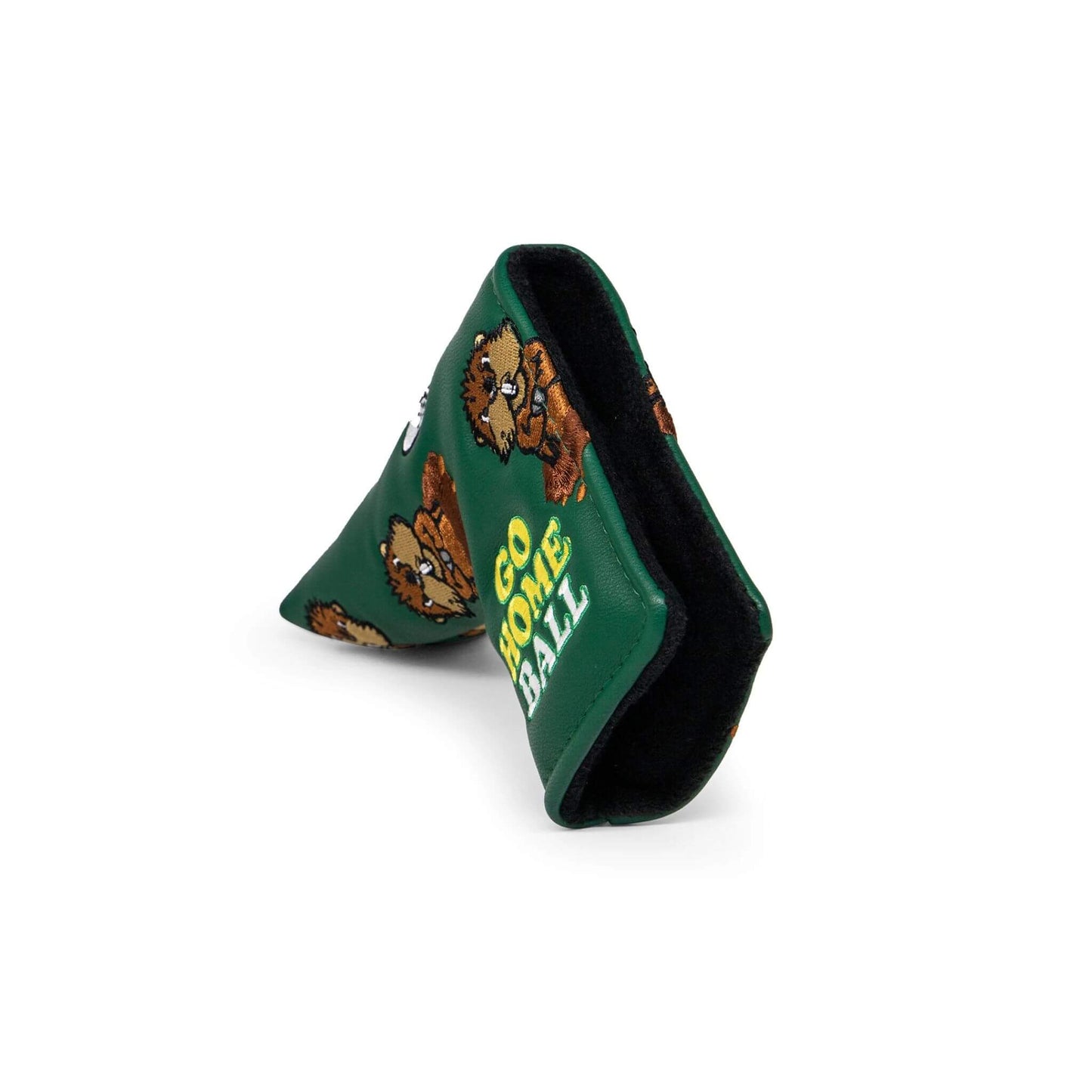 Couvre club pour putter lame "Go home ball" vert avec intérieur en feutre