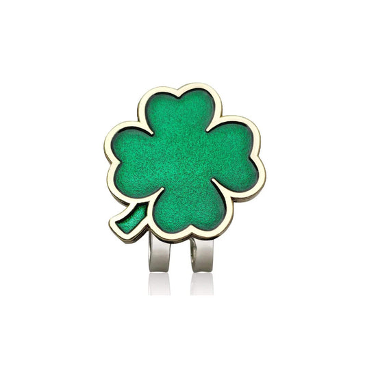 Marque-balle vert en forme de trèfle à quatre feuilles avec son clip casquette